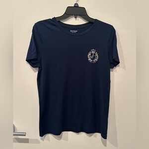 Juicy Couture Black T-Shirt Rhinestone Decal Logo Sz L